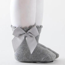 Load image into Gallery viewer, New Kids Socks Toddlers Girls Big Bow Knee High Quality Long Soft Autumn Winter 100% Cotton Lace Baby Tube Sock Baby Cotton Knee Socks Warm Big Bow Knot Baby Stockings Stylish Leg Warmer Soft Dance Socks