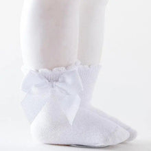 Load image into Gallery viewer, New Kids Socks Toddlers Girls Big Bow Knee High Quality Long Soft Autumn Winter 100% Cotton Lace Baby Tube Sock Baby Cotton Knee Socks Warm Big Bow Knot Baby Stockings Stylish Leg Warmer Soft Dance Socks