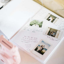 Load image into Gallery viewer, Personalized Marble Cover Wedding Guest Book Alternative Guestbook Floral Flower DIY Photo Albums Birthday Gift Family Scrapbook Albums Family Anniversary Gift For Couple