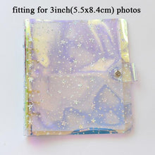 Load image into Gallery viewer, 100/200 Pockets Photo Album 3/5 inches Mini Picture Case Name Card Storage Collect Book Photocard Shiny Clear 6-Ring Binder Cover Refillable Notebook Photo Album