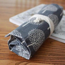 Load image into Gallery viewer, Roll Up Canvas Wrap Pencil Bag For Students Stylish Stationary Storage Pouch Unique Pencil Case For School