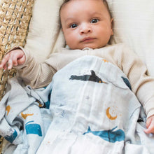 Load image into Gallery viewer, DOLLY LANA Bamboo Muslin Swaddle - Sea Creatures
