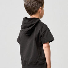 Load image into Gallery viewer, Short Sleeve Hoodie - Black