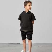 Load image into Gallery viewer, Short Sleeve Hoodie - Black