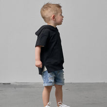 Load image into Gallery viewer, Short Sleeve Hoodie - Black