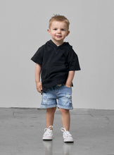 Load image into Gallery viewer, Short Sleeve Hoodie - Black