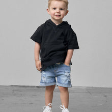 Load image into Gallery viewer, Short Sleeve Hoodie - Black