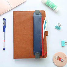 Load image into Gallery viewer, Slim Leather Unique Design Pencil Case Book Holder Pouch With Elastic Band For Notebook Fashion School Pen Case