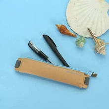 Load image into Gallery viewer, Slim Leather Unique Design Pencil Case Book Holder Pouch With Elastic Band For Notebook Fashion School Pen Case