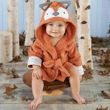 Load image into Gallery viewer, Soft And Comfortable Baby Bathrobes Cute Cartoon Animal Face Sleepwear For Babies Unique Design Hooded Sleepwear For Infants