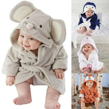 Load image into Gallery viewer, Soft And Comfortable Baby Bathrobes Cute Cartoon Animal Face Sleepwear For Babies Unique Design Hooded Sleepwear For Infants