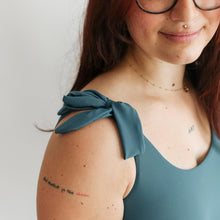 Load image into Gallery viewer, Ribbed One Piece Tie Shoulder Breastfeeding Swimsuit