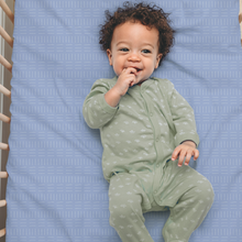 Load image into Gallery viewer, Jersey Knit Polyester Crib Sheet in Tally Cross