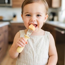 Load image into Gallery viewer, Stainless Steel Self Feeding Utensil Set of 4 (Butter Yellow & Baby Blue)