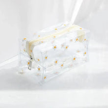 Load image into Gallery viewer, Transparent Flower Print Pencil Case For Students Classic Stationery Case Large Capacity Pencil Bag