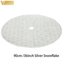 Load image into Gallery viewer, Christmas Tree Decor Snowflake Carpet White Christmas Tree Skirt Fur Skirt For Xmas Decorations Xmas Christmas Decorations For Home