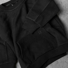 Load image into Gallery viewer, Waffle Hybrid Crewneck - Black