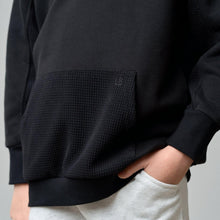 Load image into Gallery viewer, Waffle Hybrid Crewneck - Black