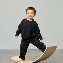 Load image into Gallery viewer, Waffle Hybrid Crewneck - Black