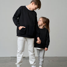 Load image into Gallery viewer, Waffle Hybrid Crewneck - Black