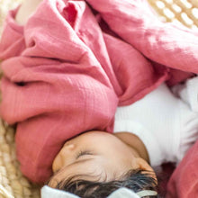 Load image into Gallery viewer, Dolly Lana Muslin Baby Swaddle - Mauve