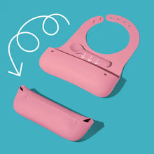 Load image into Gallery viewer, Avanchy Roll & Go Silicone Bibs for Babies + Spoon