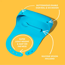 Load image into Gallery viewer, Avanchy Roll & Go Silicone Bibs for Babies + Spoon