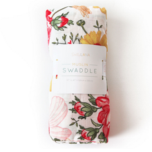 Load image into Gallery viewer, Dolly Lana Muslin Swaddle - Bloom
