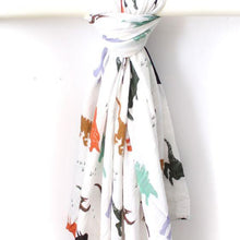 Load image into Gallery viewer, Dolly Lana Muslin Swaddle - Dinos