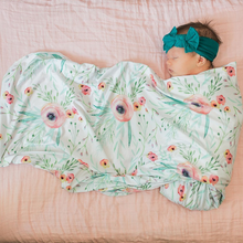 Load image into Gallery viewer, Dolly Lana Knit Swaddle - Floral Kiss
