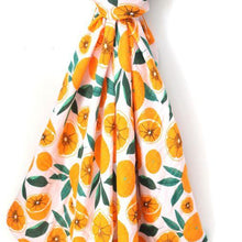 Load image into Gallery viewer, Dolly Lana Muslin Baby Swaddle - Sliced Oranges
