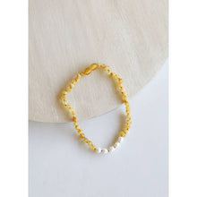 Load image into Gallery viewer, CanyonLeaf Raw Honey Amber + Pearls (Infant)