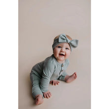 Load image into Gallery viewer, Baby Ribbed Playsuit with Pockets and Bow
