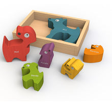 Load image into Gallery viewer, Bilingual Colors Dog Family Puzzle