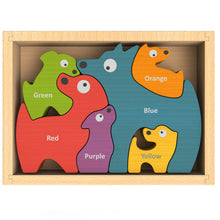 Load image into Gallery viewer, Bilingual Colors Dog Family Puzzle
