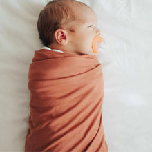 Load image into Gallery viewer, Dolly Lana Ribbed Swaddle Blanket - Rust