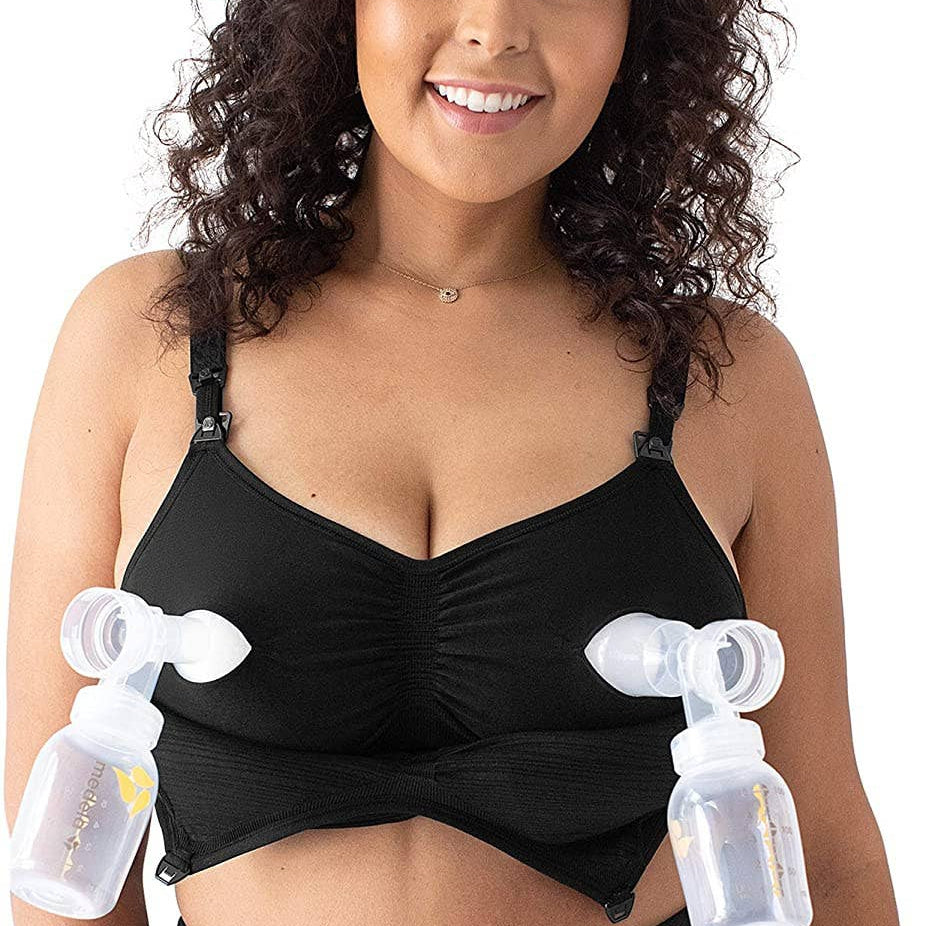 GetUSCart- Sublime Busty Hands Free Pumping Bra  Patented All-in-One  Pumping & Nursing Bra with EasyClip for F, G, H, I Cup (Latte, Large-Busty)