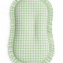 Load image into Gallery viewer, Green Gingham Ruffle Baby Lounger Cover
