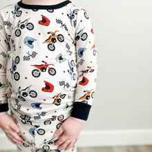 Load image into Gallery viewer, Dirt Bikes Two Piece Bamboo Pajama Set
