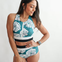 Load image into Gallery viewer, Crop Zip Up Breastfeeding Swimsuit Top
