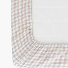 Load image into Gallery viewer, Beige Gingham Crib Sheet
