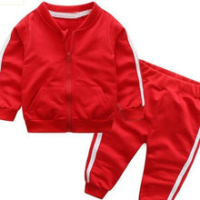 Load image into Gallery viewer, Fashion New Clothes Cotton Long Sleeve Solid Zipper Jacket Pants 2pcs Baby Boy / Baby Girl Clothing Set In Sport Design
