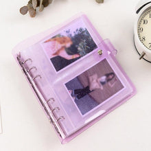 Load image into Gallery viewer, 100/200 Pockets Photo Album 3/5 inches Mini Picture Case Name Card Storage Collect Book Photocard Shiny Clear 6-Ring Binder Cover Refillable Notebook Photo Album
