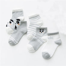 Load image into Gallery viewer, 5 Pairs Cute Summer Breathable Mesh Cotton Infant Baby Socks For Newborn Boys And Girls
