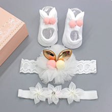 Load image into Gallery viewer, Flower Baby Girl Headband Socks Set Shoes With  Crown Bows Newborn Headbands For Girls Turban Baby Hair Accessories
