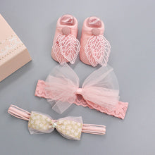 Load image into Gallery viewer, Flower Baby Girl Headband Socks Set Shoes With  Crown Bows Newborn Headbands For Girls Turban Baby Hair Accessories
