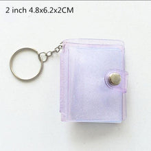 Load image into Gallery viewer, 16 Photos Card Holder 1 Inches Card Bag Photo Album Keychain Hollow Love Photo Holder Key Rings Holds Memory Album DIY Memorable Gifts For Loved Ones
