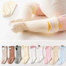 Load image into Gallery viewer, White Baby Sock Non Slip Cotton Long Socks Newborn Knee High Socks For Baby Girls Super Elastic Cute Design
