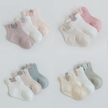 Load image into Gallery viewer, 3 Pairs  Cartoon Candy Color Cotton Fashion Elastic Band Socks For Newborn Boys And Girls
