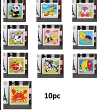 Load image into Gallery viewer, 10pcs Of Wood Puzzle Baby Young Children Early Lessons Learned Intelligence Cartoon Animal Puzzle Wooden Toys Education Puzzles
